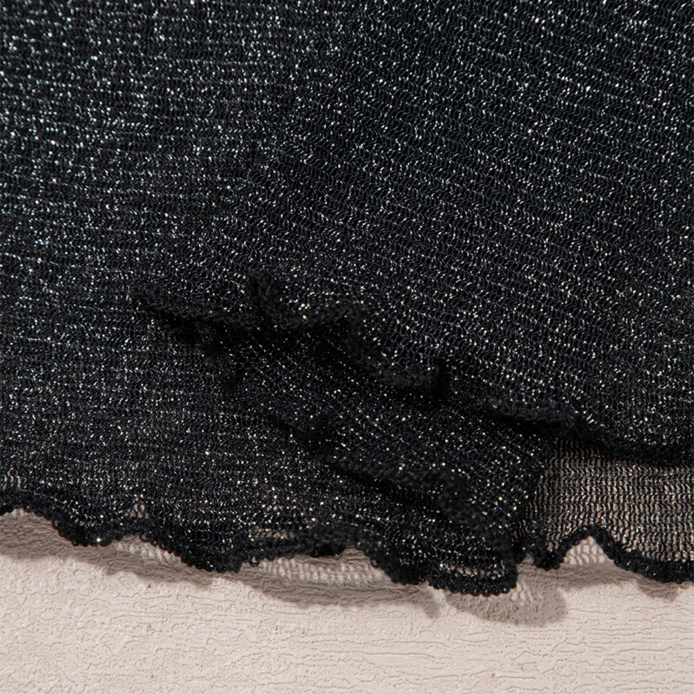 Black Sheer Glitter Top - Picture 5 of 9